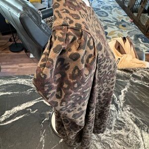 sanctuary Women's Leopard Print Top 3/4 Sleeve Cotton Blend Size M